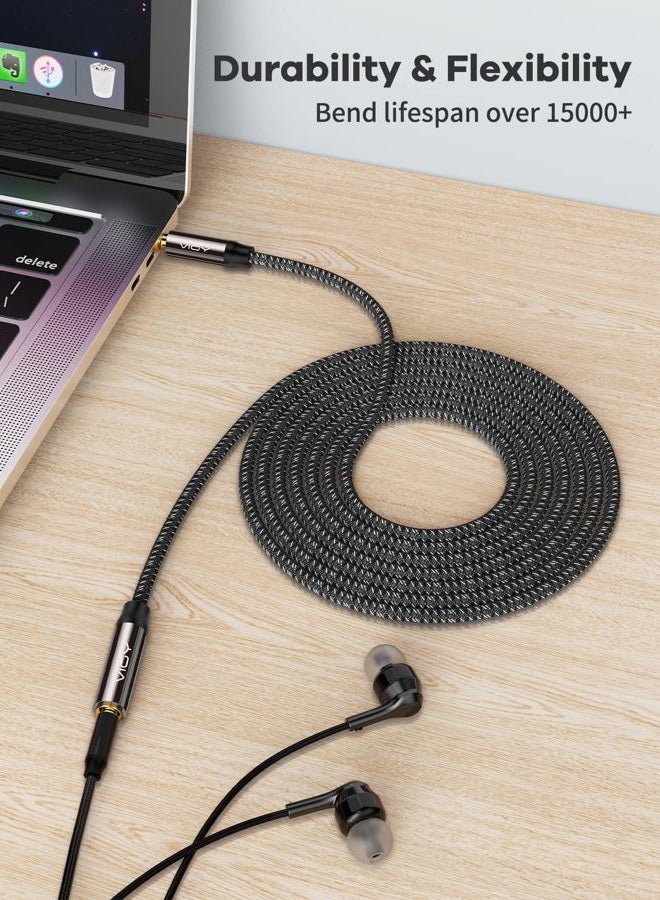 VIOY Headphone Extension Cable 20 FT,[Copper Shell, Hi-Fi Sound] 3.5 mm Male to Female Stereo Audio Cable Nylon Braided Aux Cord for Smartphones, Tablets, Media Player - Image 4
